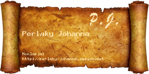 Perlaky Johanna névjegykártya